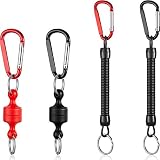 Lo que recibe: 2 piezas de soportes de liberación de red magnética en 2 colores diferentes, 2 piezas clips de bobina elástica, una cantidad suficiente puede satisfacer sus necesidades diarias, diferentes colores pueden conectar sus diferentes artículos, conveniente para su uso