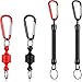 2 Pezzi Moschettone Magnetico Netto Moschettone Magnetico Portachiavi Metallo Gancio con 2 Pezzi Portachiavi a Spirale con Molla a Spirale per Arrampicata su Pesca a Mosca