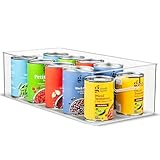 Contenedor de plástico transparente para almacenamiento de alimentos con asas para organizar cocina, baño. 14 x 8 x 5 pulgadas