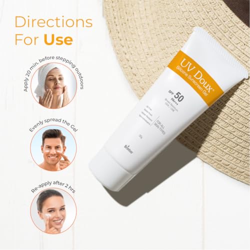 Image of UV Doux Silicone Sunscreen Gel SPF50 PA+++ 50gm & UV Doux Face Cleanser 125ml Combo | Ultimate Skincare Duo for Sun Protection & Deep Cleansing | Non-Greasy, Dermatologist-Tested | Benzene free