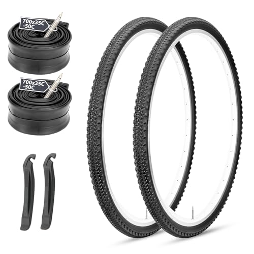 MOHEGIA 700c Gravel Bike Tires Set: 2-Pack 700x42c/42-622 mm Folding Bicycle Tires All-Terrain and...