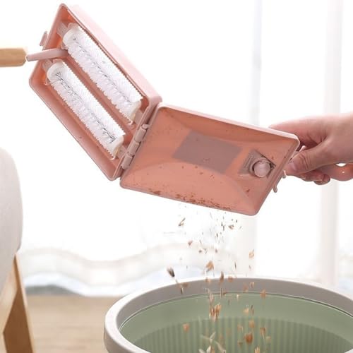 Jiakalamo Teppichreinigungsbürste, Doppelrolle, Reinigungsbürste für Sofa, Teppich, Schmutz, Staub und Haare, Handreinigungsbürste aus Kunststoff (zufällig)