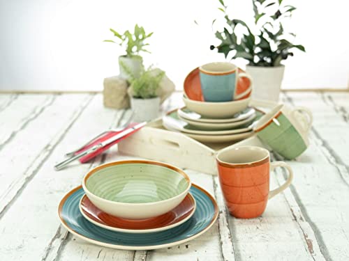 Foto von CreaTable, 22851, Serie COUNTRY, 24-teiliges Geschirrset für 6 Personen, Kombiservice aus Steinzeug, spülmaschinen- und mikrowellengeeignet, Qualitätsproduktion