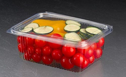 Contenitori Pet Rettangolari 750 50Pz Vaschette Plastica Coperchio Alimenti