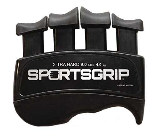Ejercitador de manos y dedos SportsGrip (Xtra Hard – 4 kg) – El mejor fortalecedor ergonómico para mejorar el agarre para todos los atletas deportivos