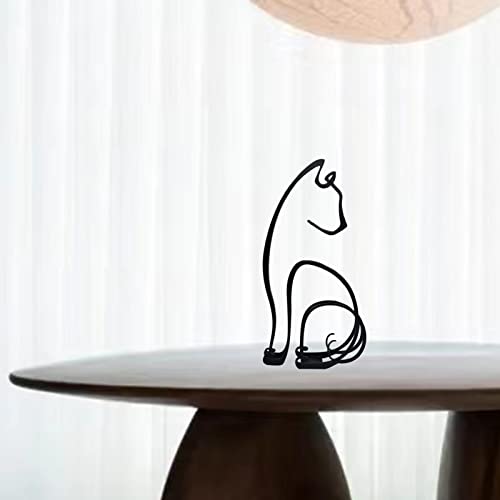 Yrhsport Cat Minimalist Art Sculpture, Personalized Metal Abstract Metal Line Crafts Creative Statue For Living Room, Home Office, Desk, Wall Decoration #TOP3