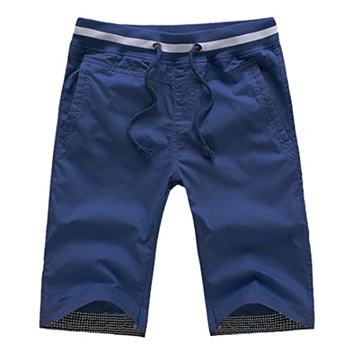 Short de plage en coton premium AXEBHPED ajusté bleu marine XXL