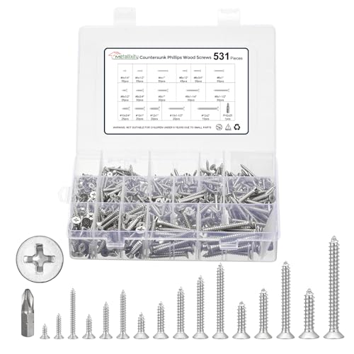Vis à bois en acier inoxydable 304 tête fraisée METALLIXITY pour finition parfaite