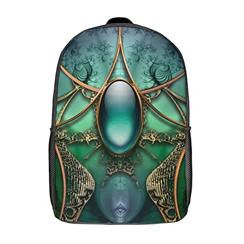 Cartable unisexe Fractal de 17 pouces, sac à dos imprimé 3D pour enfants et adultes
