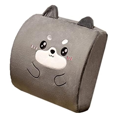 Tingting's Dream Cute Animals Lumbar Pillow Memory Foam Lumbar Back Waist Cushion Office Nap Lumbar Support Pillow (Siberian Husky, 35×30CM/13.8"×11.8") Cover