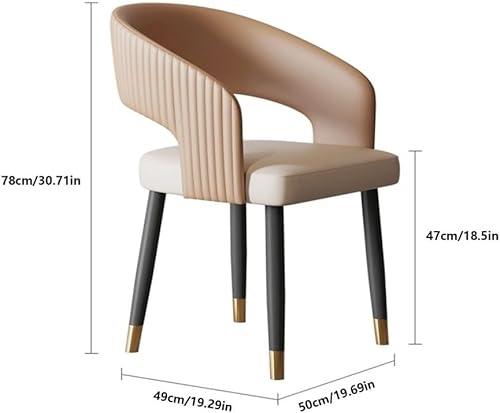 Miniatura 3 de Sillas de comedor, modernas sillas de comedor de cuero sintético con brazos y patas de metal, Sillas para comedor (azul)