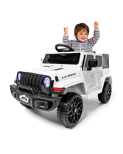 Coche eléctrico Infantil ATAA Adventure 12V con Mando Parental, Luces LED, música MP3, batería Recargable y Apertura de Puertas – vehículo eléctrico para niños de 3 a 6 años (White)