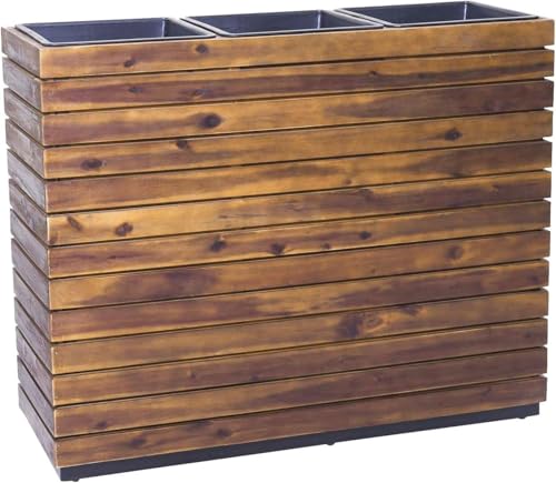 VIVANNO Pflanzkübel Trennelement Raumteiler Rechteckig Groß Elemento Holz Akazie, Braun