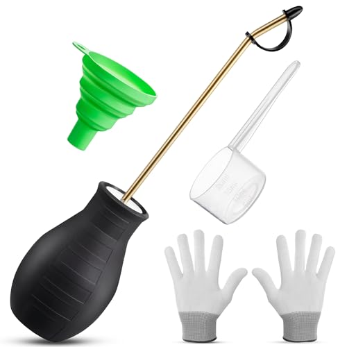 Diatomaceous Earth Powder Duster, 8OZ Garden Powder Applicator Dispenser with Long Metal Tube, Bulb