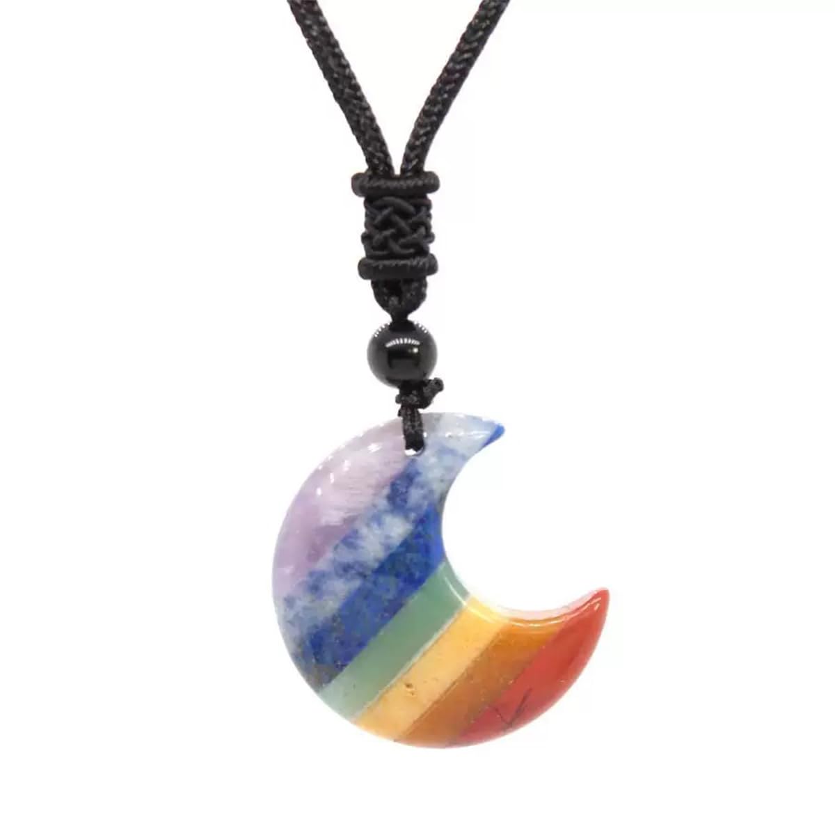 TJUSPIRIT 7 Chakra Heilstein Anhänger Kette mit Energie-Chak