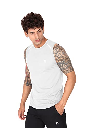 Image of Big Button Mens Dry Fit Stretchable Cut Sleeves Sports Tshirt Tank Top