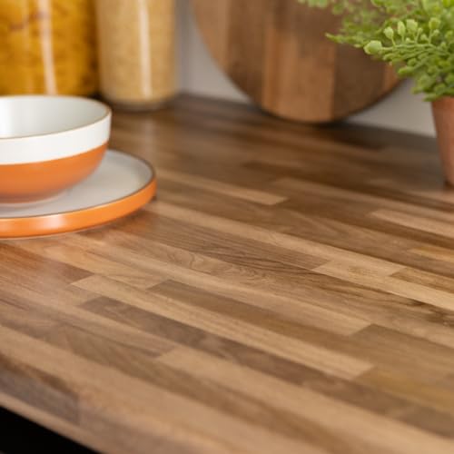 67.5cm x 2m d-c-fix WALNUT BLOCK sticky back plastic vinyl wrap film + app kit, Brown, 68W x 200L cm - Image 2