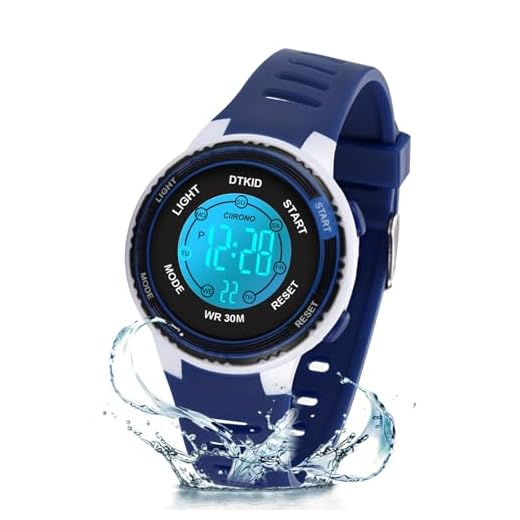 DTKID Digital Kids Watch 30 M Waterproof, 7 Color Lights Time Teaching Watch Easy to Read for Girls Boy 5-16