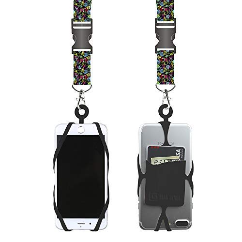 Gear Beast Universal Cell Phone Lanyard Compatible with iPhone, Galaxy & Most Smartphones Includes Phone Case Holder with Card Pocket,Soft Neck Strap with Breakaway Clasp & Detachable Convenience Clip