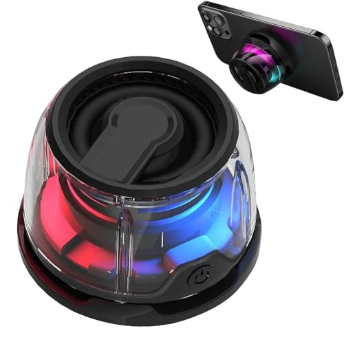 Altavoz Bluetooth magnético, altavoz Bluetooth portátil con luz RGB, anillo magnético de regalo para funda de teléfono, soporte de teléfono, altavoz Bluetooth magnético para iPhone, Android, carrito
