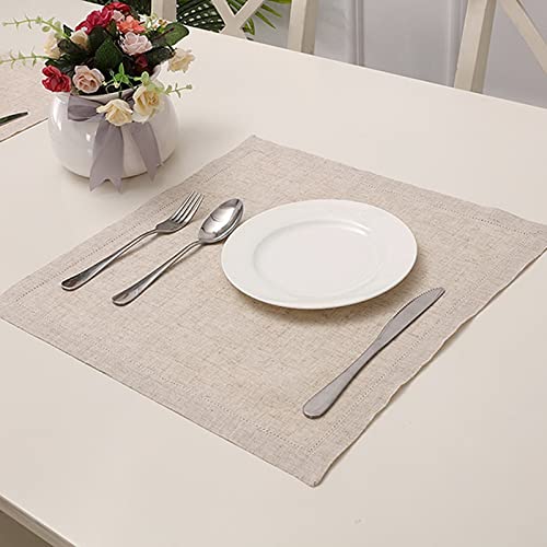 Zestaw 12 lnianych, bawełnianych ściegów obiadowych, serwetek koktajlowych wielokolorowych, wielu rozmiarów(White 50x50cm)
