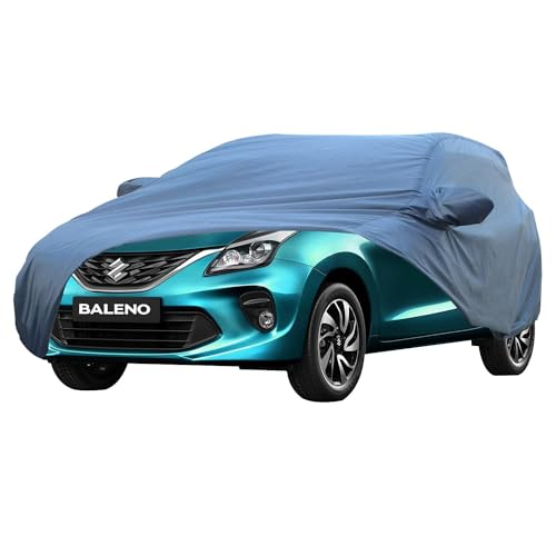 Image of Allextreme MBV5001 Car Body Cover Compatible with Maruti Suzuki New Baleno Custom Fit Dustproof UV Heat Resistant Indoor Outdoor Body Protection (Blue with Mirror)