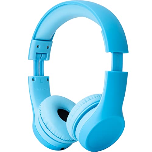 Image of Snug Play+ Kids Headphones - Volume Limited 93dB for Safe Listening - Foldable, Durable Headphones for Toddlers, Boys & Girls - Tangle-Free Cord - Ideal for Travel, School, Tablets - Blue