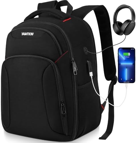 YAMTION Mochila de viaje grande con compartimento para portátil, ...