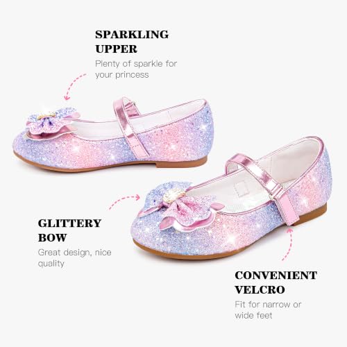 Furdeour Flower Girl Shoes Ballet Flats Dress Shoes Pink Purple Size 7 by Furdeour - Used condition - Image 8