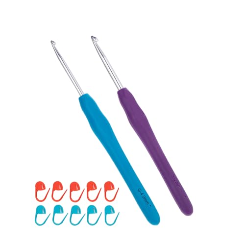 Ryhiac 4 mm 5mm Crochet Hooks, Ergonomic Handle...