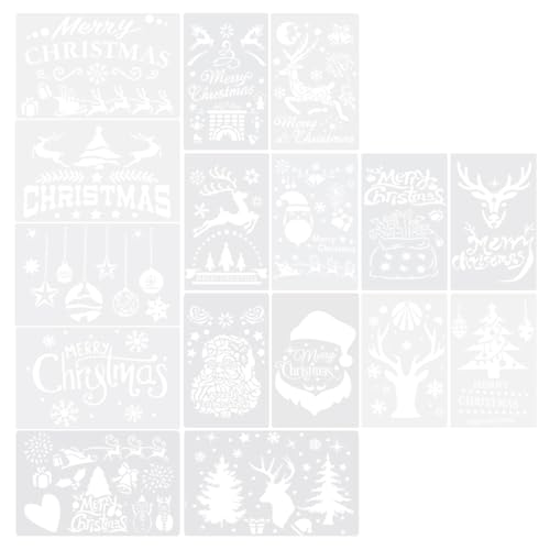 POPETPOP Plantilla de Pintura Navideña para DIY Plantillas de Pintura y Dibujo para Decoración de Fiestas Navideñas