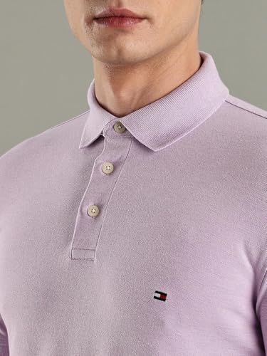 Image of Solid Slim-Fit Cotton Polo T-Shirt