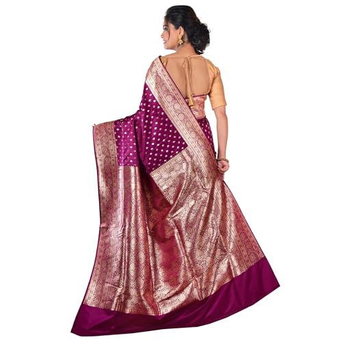 Aishani Collection magenta banarasi silk saree in katan silk – image 2