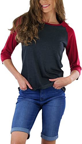 Image of ToBeInStyle Women's Classic Two Color Cotton Baseball T-Shirts
