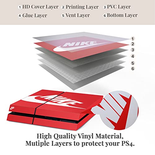 Ps4 Skin Console And Controllers, Vinyl Skin For Playstation 4 Console And Controllers, Ps4 Sticker Decal Cover For Whole Body - Red Shoebox #TOP2