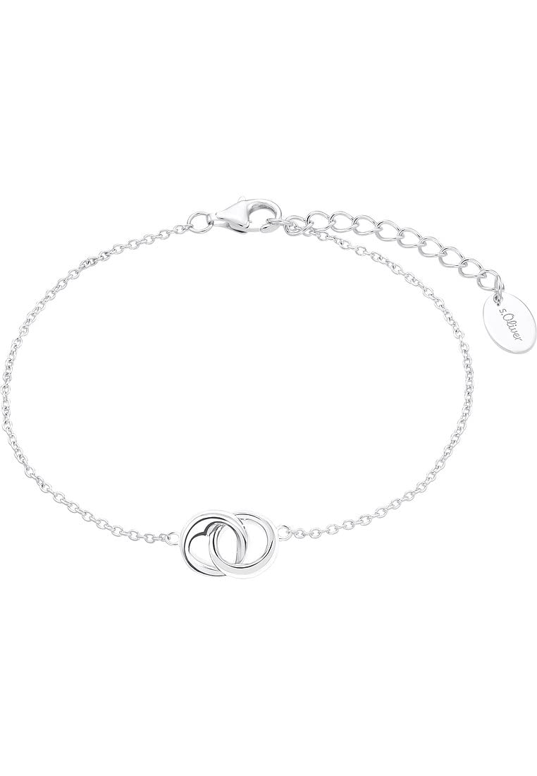 S.Oliver Bracciale Donna Argento 925 Placcato Oro - Modello Moneta Con Prolunga - 17+3 Cm