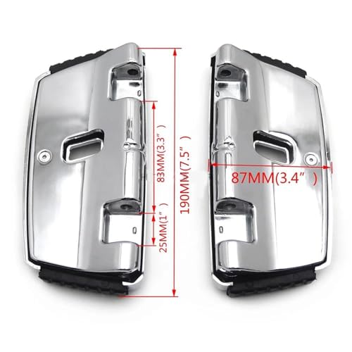 Marchepied passager carré de qualité supérieure chrome noir pour Softail et Dyna