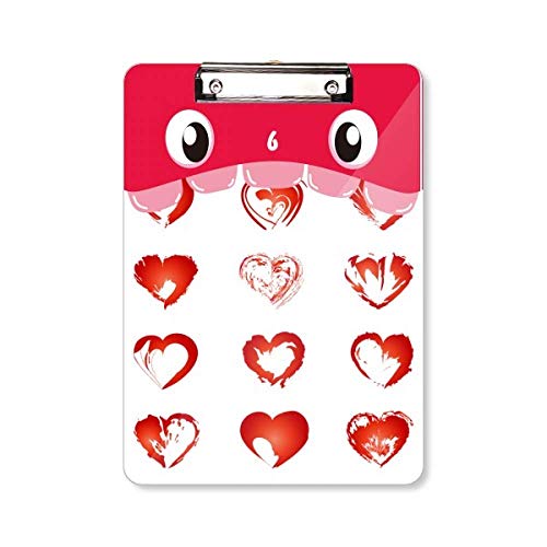 Porte-bloc Saint Valentin motif cœurs rouges format A4 sous-main rigide