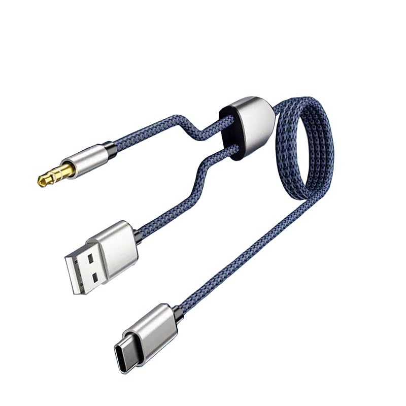 USB C to 3.5mm Aux Cable, 2 in 1 USB C to 3.5mm Car Stereo Aux Headphone Jack Cable with USB C Charging Compatible with PD 18W Charging Cable Compatible with iPhone 16/15,Sumsung Galaxy/Huawei