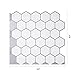 Tic Tac Tiles Peel and Stick Tiles in Hexagon Designs (10, White)