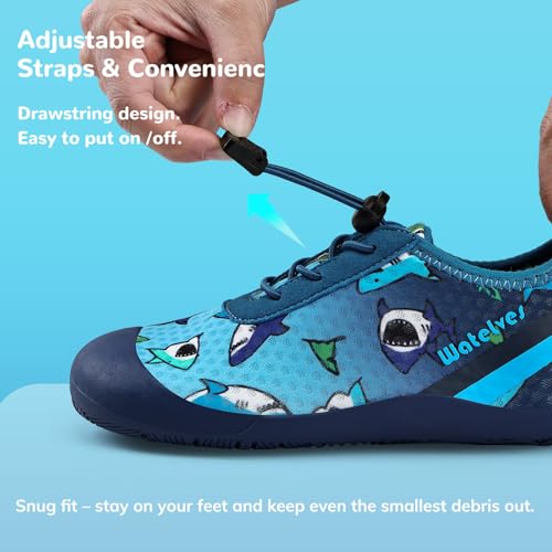 Image of WateLves Wide Toddler Water Shoes Kids Barefoot Athletic Sneakers Girls Boys Quick Dry Aqua Socks for Beach Hiking Swim Kayak Sport Accessories, Camping Essentials