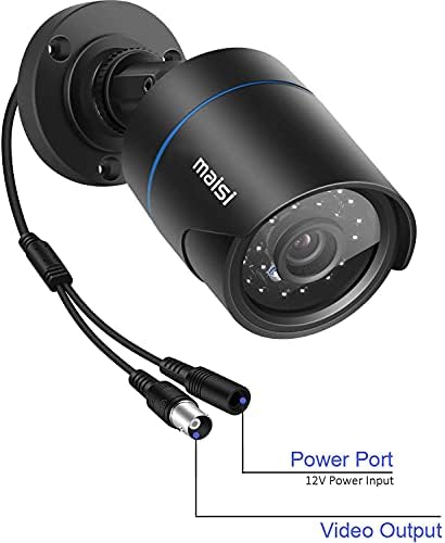 maisi 1080p CCTV Security Camera System, 8 Channel DVR Recorder with 4pcs 2MP Outdoor/Indoor Bullet Cameras (Easy Mobile and PC Access, App Push Alert, Waterproof, NO Hard Drive)