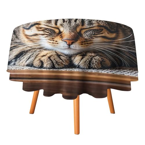 Nappe de table ronde thermorésistante anti-pli en polyester 178cm - 2