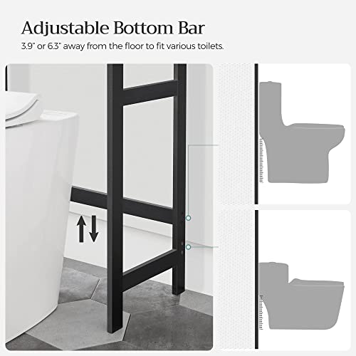 Songmics Over The Toilet Storage, 3-Tier Bathroom Organizer Over Toilet With Adjustable Shelves, Multifunctional Bathroom Shelf, Rustic Brown And Black Ubts012B01 #TOP6