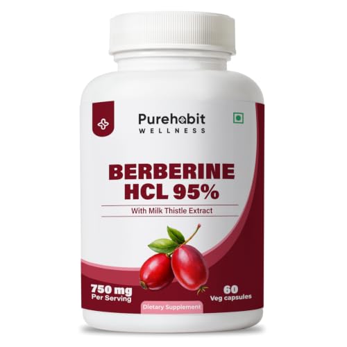 Image of Berberine HCL 95% 500mg with Milk Thistle 250mg, 60 Veg Caps