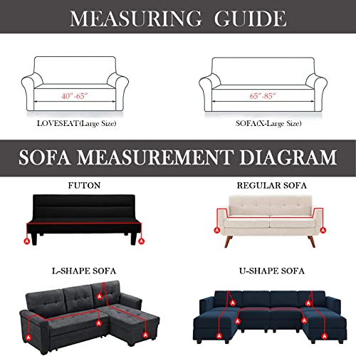 Handontime Mountain Striped Couch Cover Beige Grey Sofa Cover Geometric Modern Sofa Covers For 3 Cushion Couch Farmhouse Sectional Couch Covers For L-Shaped Chenille Furniture Protector, 71" X 118" #TOP4