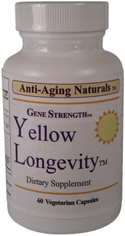 Anti-Aging Naturals: GENE STRENGTH(TM) YELLOW LONGEVITY(R) BCM-95 Curcumin, Ginger, Apigenin, Luteolin, EGCG, Tetrahydrocurcumin, Quercetin. 60 vegetarian capsules. 5 BOTTLES FOR EXTRA SAVINGS (only $26.95 per bottle!) (5)