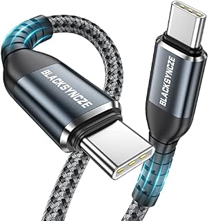 BLACKSYNCZE USB C to USB C Cable, 1M USB C Cable Fast Charger Type C Power Data Lead 100W 20V/5A PD USB Type C Charging Cable for Pad Pro 2021, Mini 6, Air 4, Samsung Galaxy S21, S20 Note10, Huawei