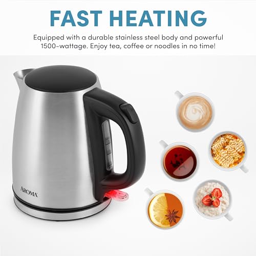 Aroma Housewares 1.0L / 4-cup Stainless Steel Electric Kettle (AWK-267SB) - Image 4