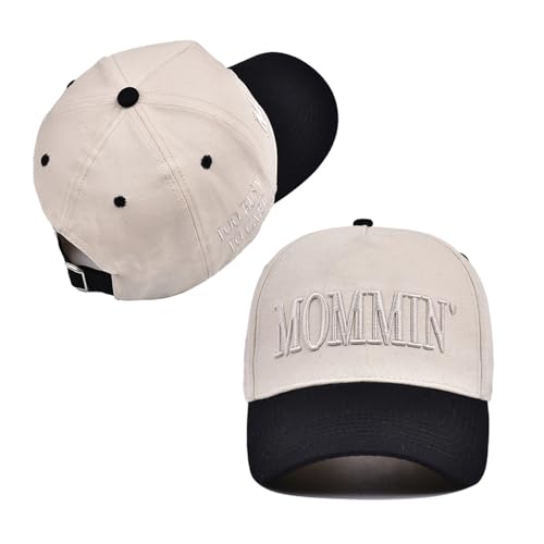 Image of Mommin Trucker Hat,Vintage Two-Tone Women's Baseball Cap with Mama Hat Mothers Day Great Gifts for Mom Wife Stepmom